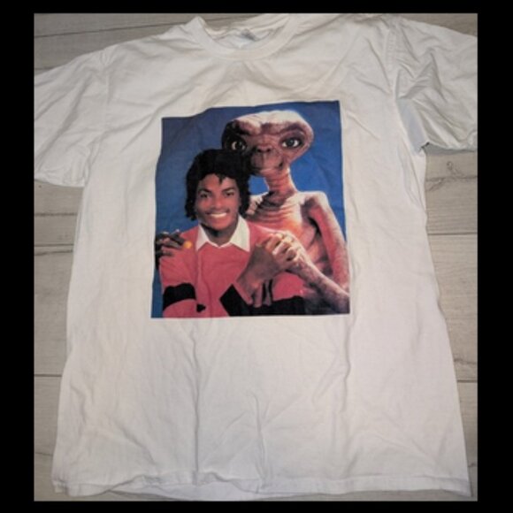 Vintage Michael Jackson & E.T. T Shirt Adult Unisex L - Picture 1 of 5
